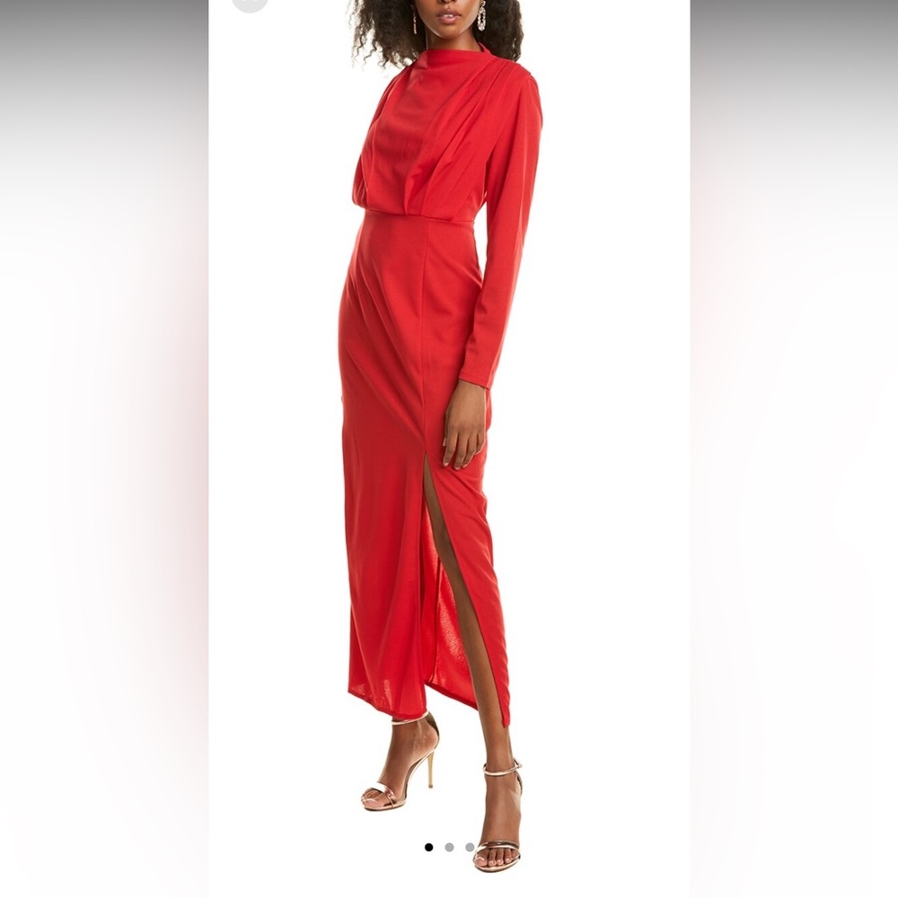 Michele Laperle Red Open Back Red Formal Gown
